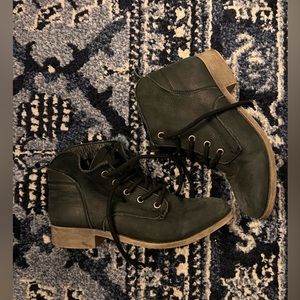 Black Steve Madden Lace Up Ankle Boot